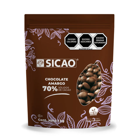 Sicao® Wafer Chocolate Amargo 70% Bolsa - 1kg / 10kg