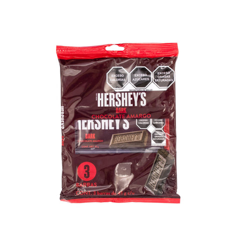 Hershey’s dark chocolate amargo 3 barras.