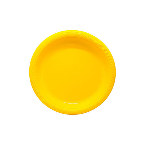 Plato 7 Pulgadas Color Amarillo Bibrante 20 Piezas.