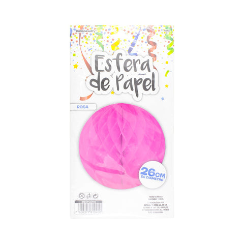 Esfera de papel 26 cm color rosa 1 pieza