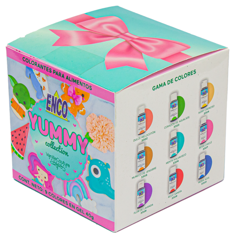 Yummy Kit 9 Colorantes Gel Enco 40 Gr.
