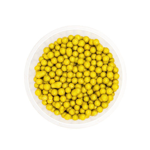 Perla mediana diamantada color dorado