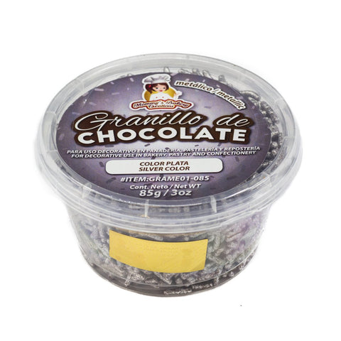 Granillo de chocolate color plata