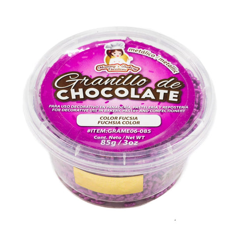Granillo de chocolate fucsia metálico
