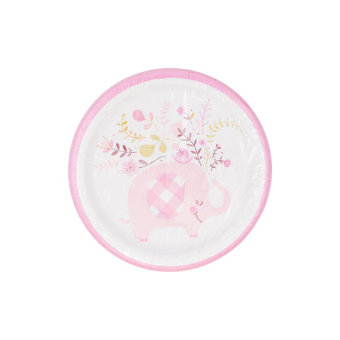 Plato 7 Pulgadas Baby Floral Rosa 8 Piezas