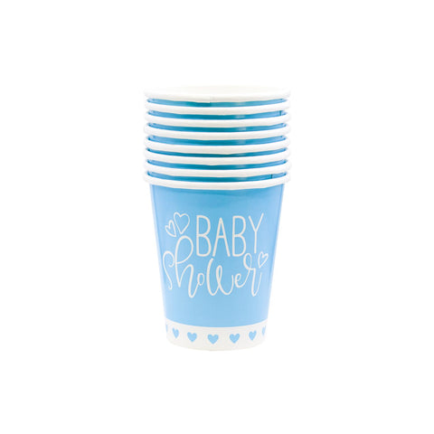 Vaso 9 Pulgadas Baby Shower Color Azúl 8 Piezas