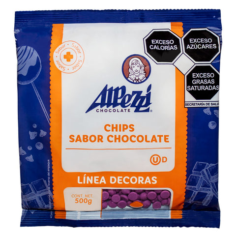 Chips Sabor Chocolate Color Violeta Alpezzi® - 500g / 10kg