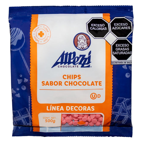 Chips sabor chocolate color rosa Alpezzi - 500g / 10kg