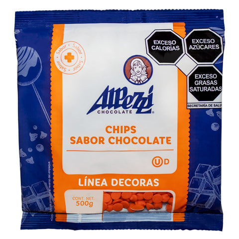 Chips sabor chocolate color naranja Alpezzi - 500g / 10kg