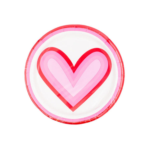 Plato 7 Pulgadas Retro Hearts 8 Piezas
