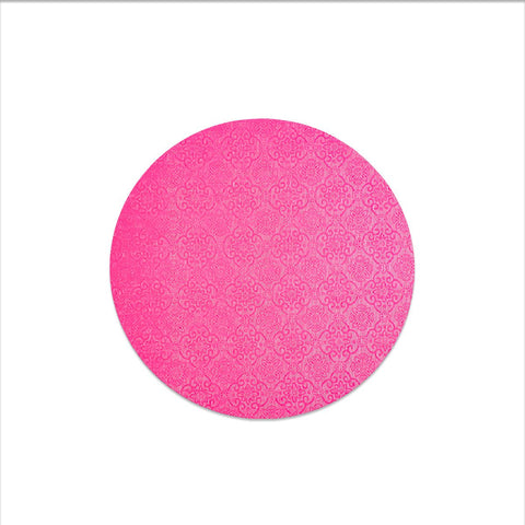 Base Tambor Cartón Redonda Rosa Fucsia 35 Cm.