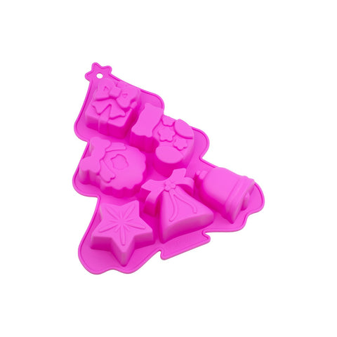 Molde de silicón con figura de árbolito.