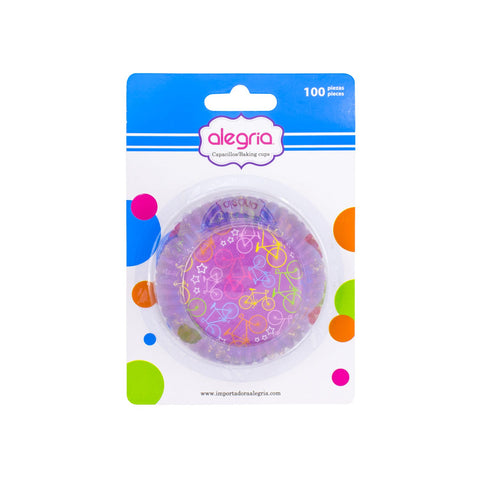Capacillos Baking Cup Bicicletas 100 Piezas.
