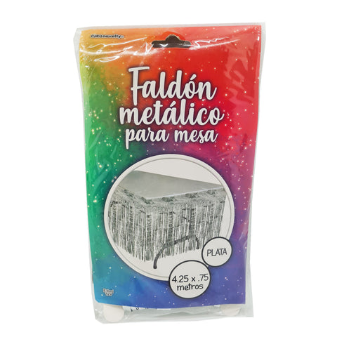 Faldón metálico para mesa color plata