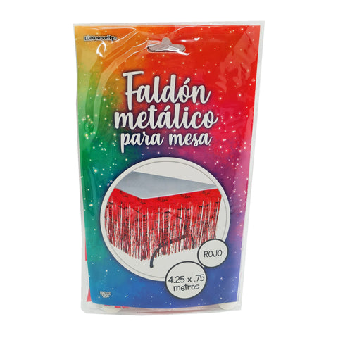 Faldón metálico para mesa color rojo