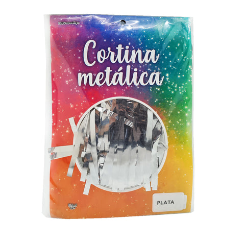 Cortina decorativa metálica color plata