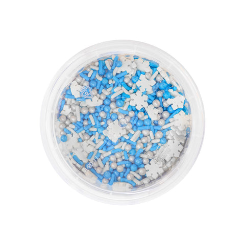 Confeti de copos azul y blanco