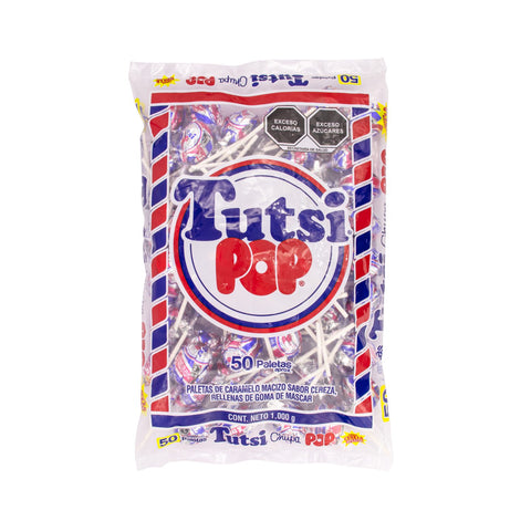 Tutsi pop sabor cereza 50 piezas.