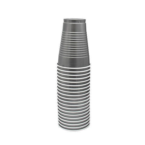 Vaso 12 Oz. Color Plateado 20 Piezas.