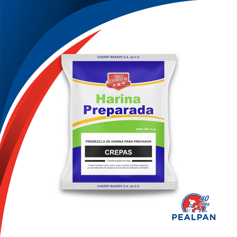 Harina Bakery Mix para Crepas Tres Estrellas  5 kg